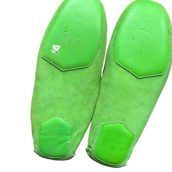 Harry's of London Neon / Lime Green Suede Moccasin Drivers Loafers Made in Italy - Picture 4 of 7